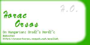 horac orsos business card